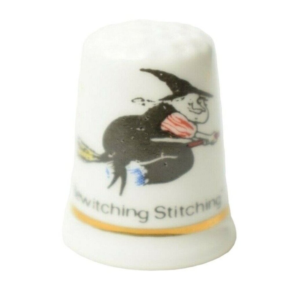 Fenton China For Bewitching Stitching Wookey Hole Caves and Mill Thimble